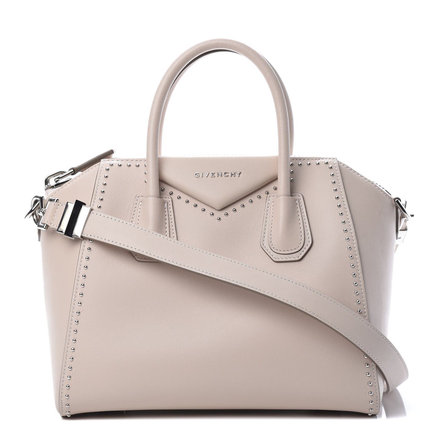 Calfskin Small Studded Antigona Nude