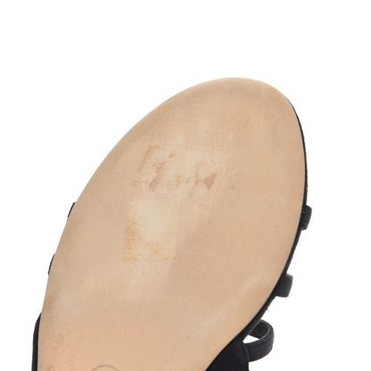Chanel Suede Pearl Sandals 39 Black 9 of 11