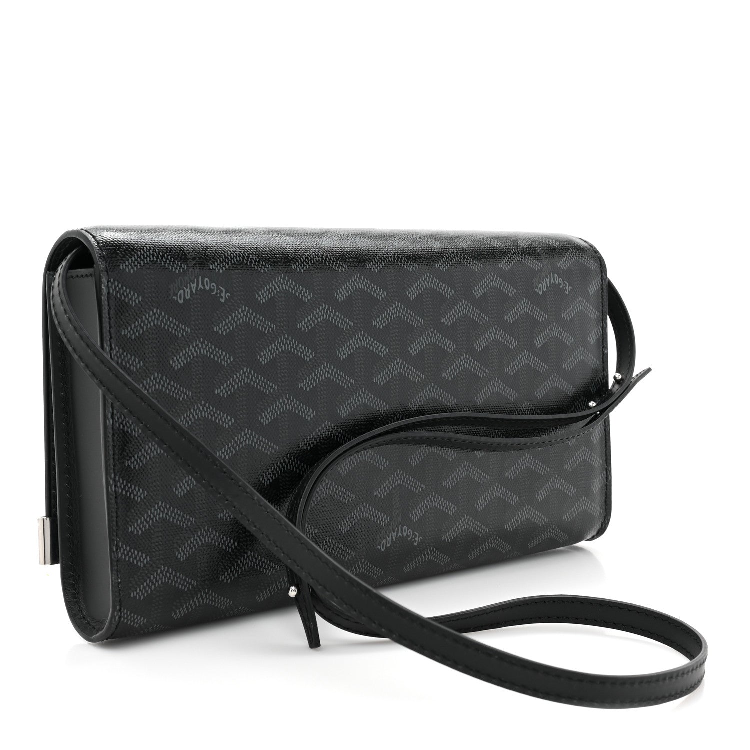 Goyard Goyardine Monte Carlo Bois Clutch With Strap Jet Black 3 of 9