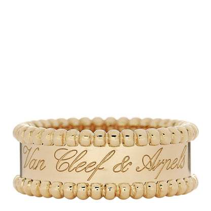 Van Cleef & Arpels 18K Yellow Gold Perlee Signature Ring 55 7.25 1 of 6