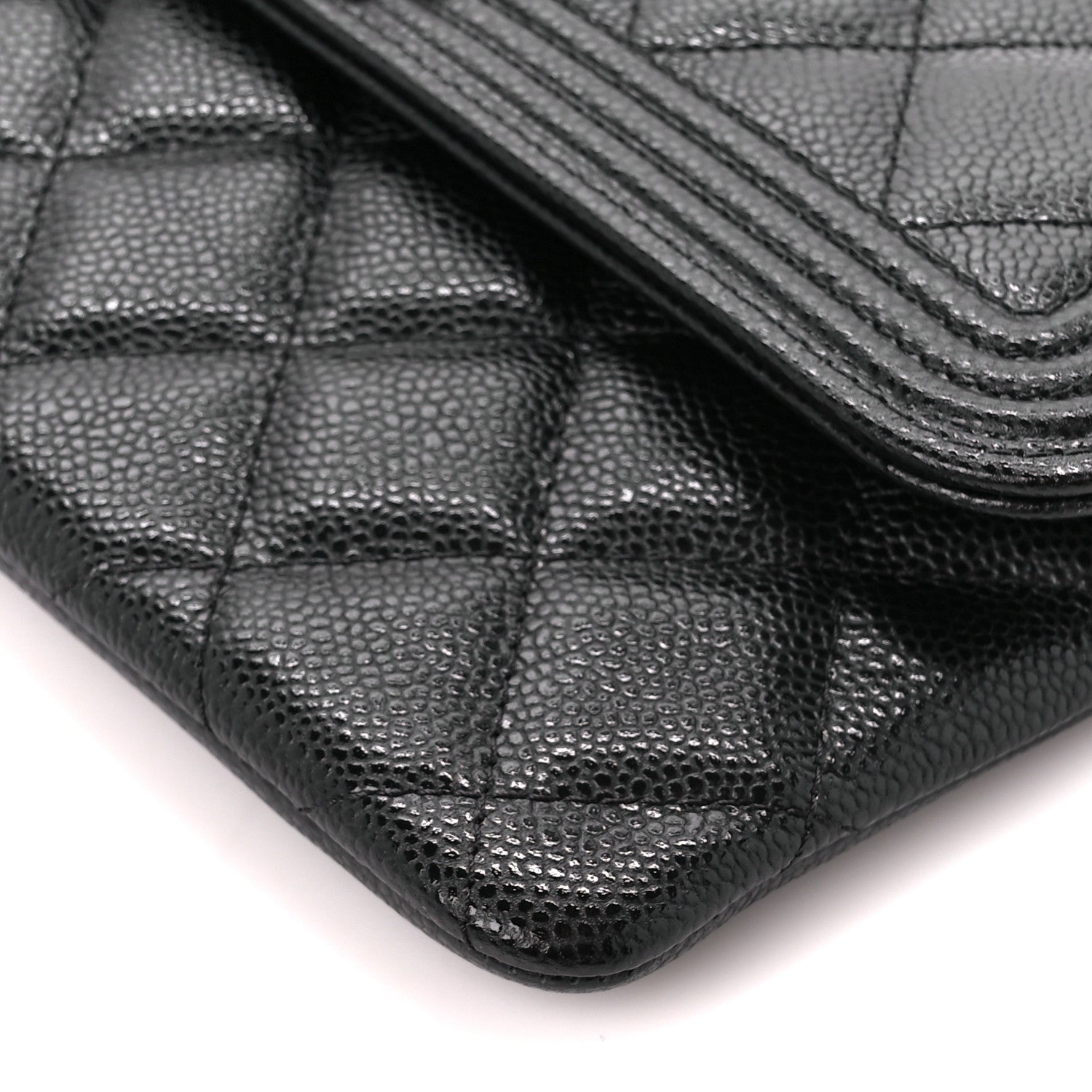 Chanel Caviar Quilted Boy Flap Clutch Black 10 of 11