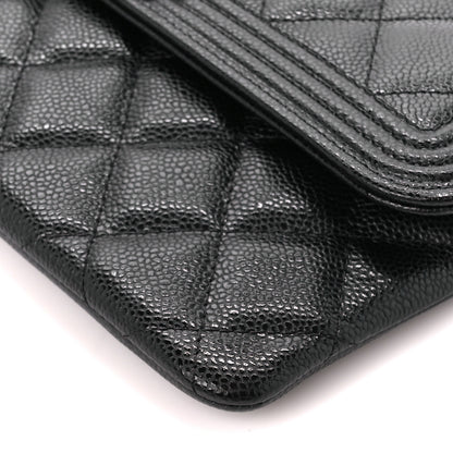 Chanel Caviar Quilted Boy Flap Clutch Black 10 of 11