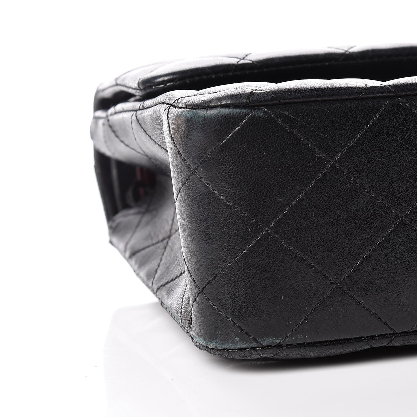 Lambskin Quilted Medium Double Flap Bag Black