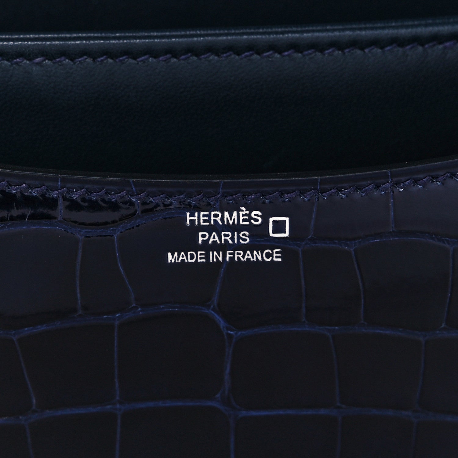 Hermes Shiny Alligator Lizard Constance 18 Bleu Marine Ombre 6 of 13