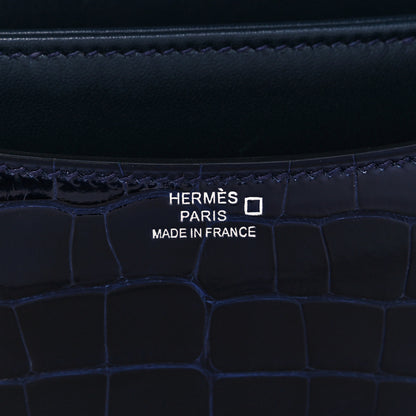 Hermes Shiny Alligator Lizard Constance 18 Bleu Marine Ombre 6 of 13