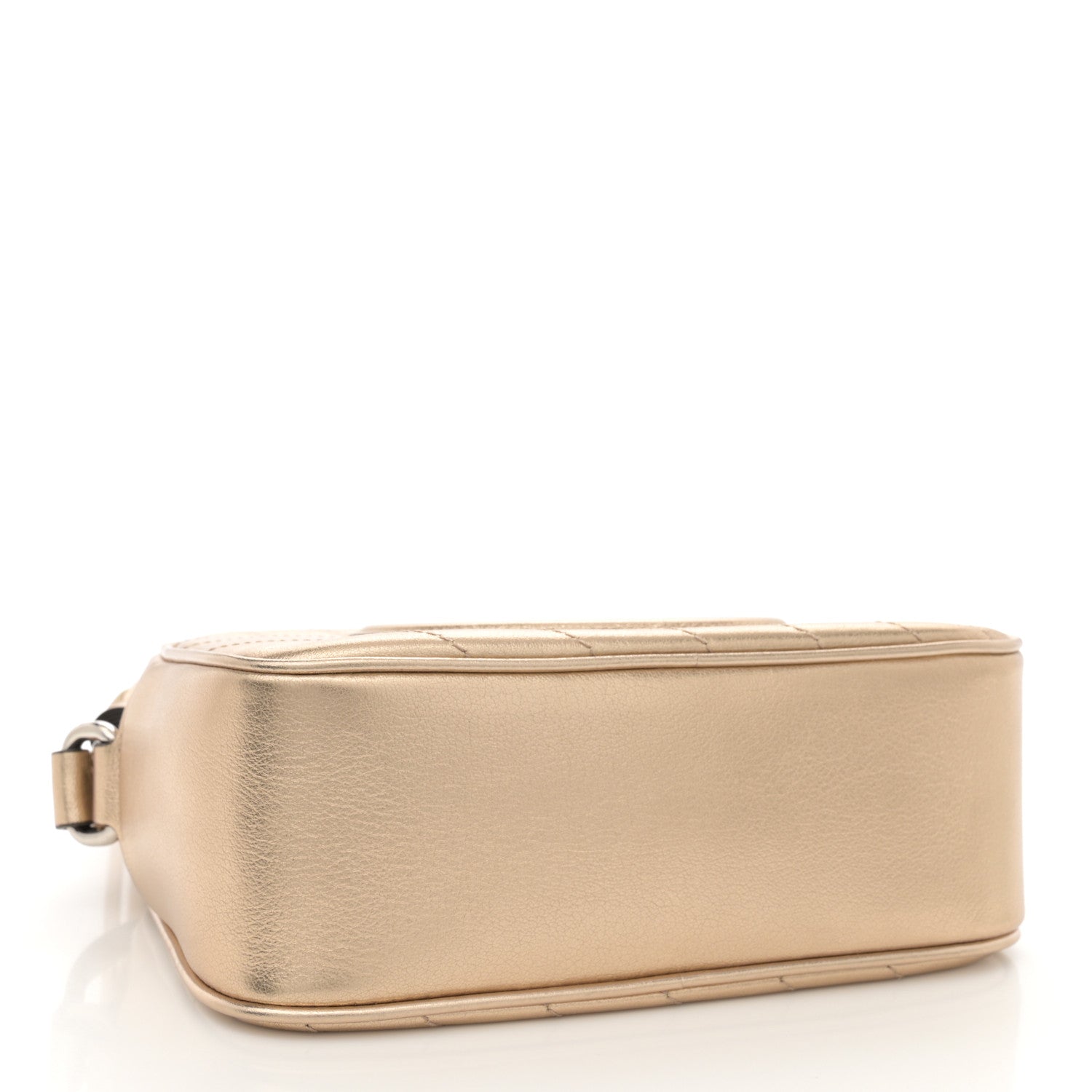 Gucci Metallic Sakai Be Green Calfskin Diagonal Stitched Small Blondie Shoulder Bag Golden Beige 4 of 10
