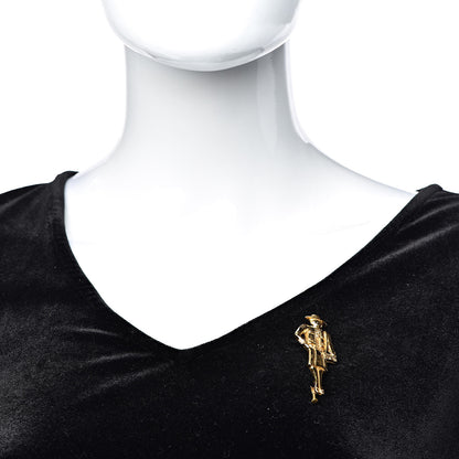 Chanel Coco Figurine Pin Brooch Gold 2 of 4