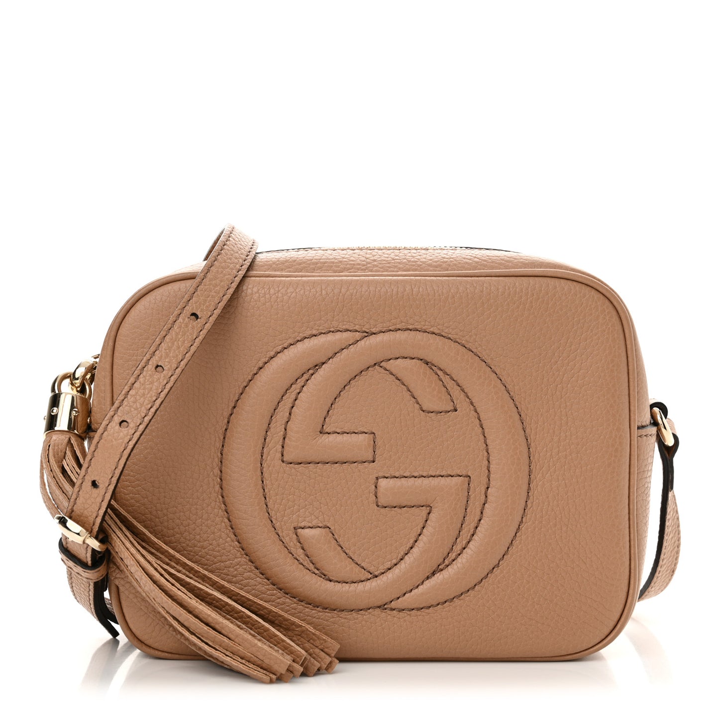 Pebbled Calfskin Small Soho Disco Bag Camelia