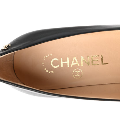 Chanel Lambskin Patent Calfskin Cap Toe CC Pumps 36 Black 7 of 10