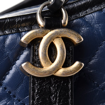 Chanel Aged Calfskin Quilted Maxi Gabrielle Hobo Navy Black 7 of 11