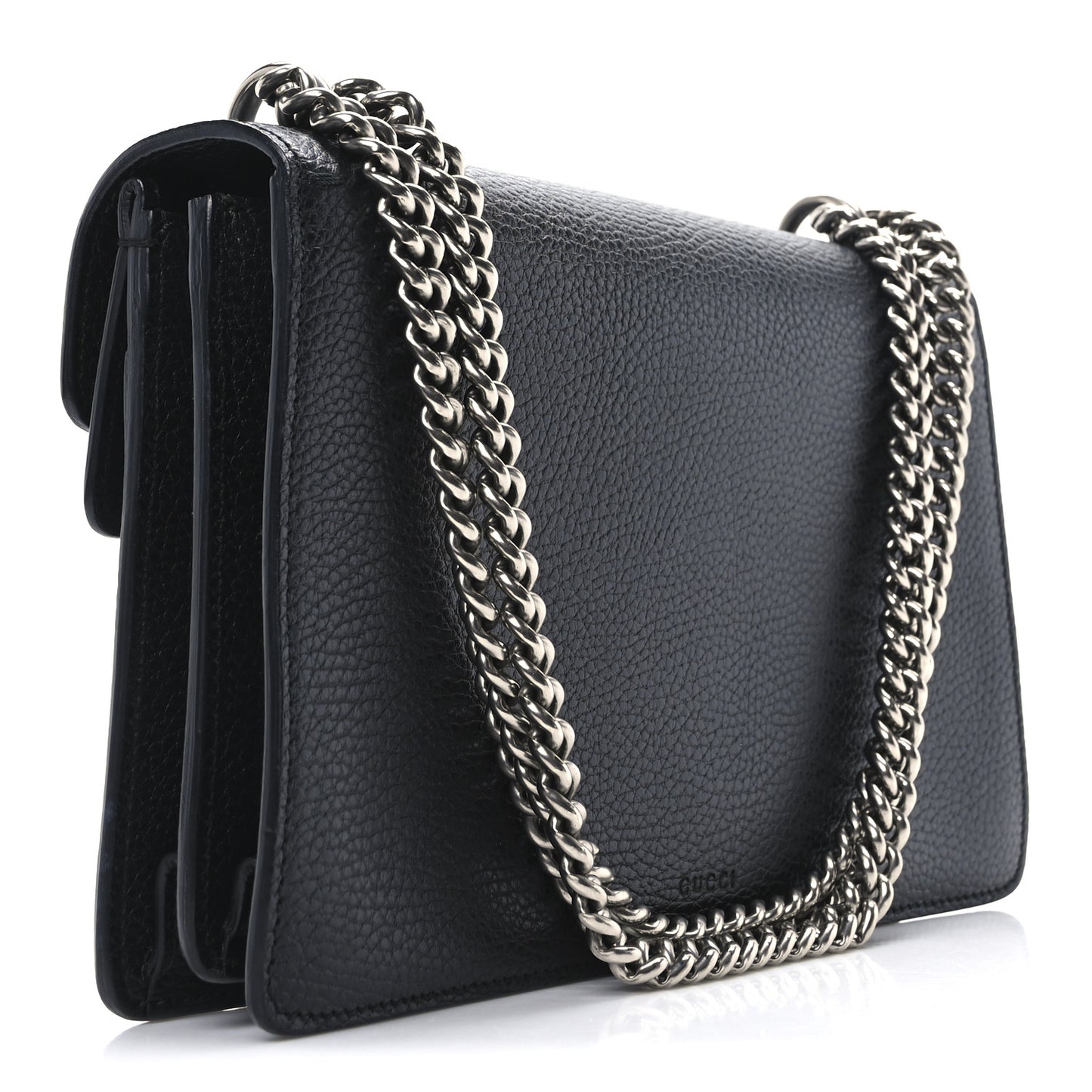 Pebbled Calfskin Small Dionysus Shoulder Bag Black