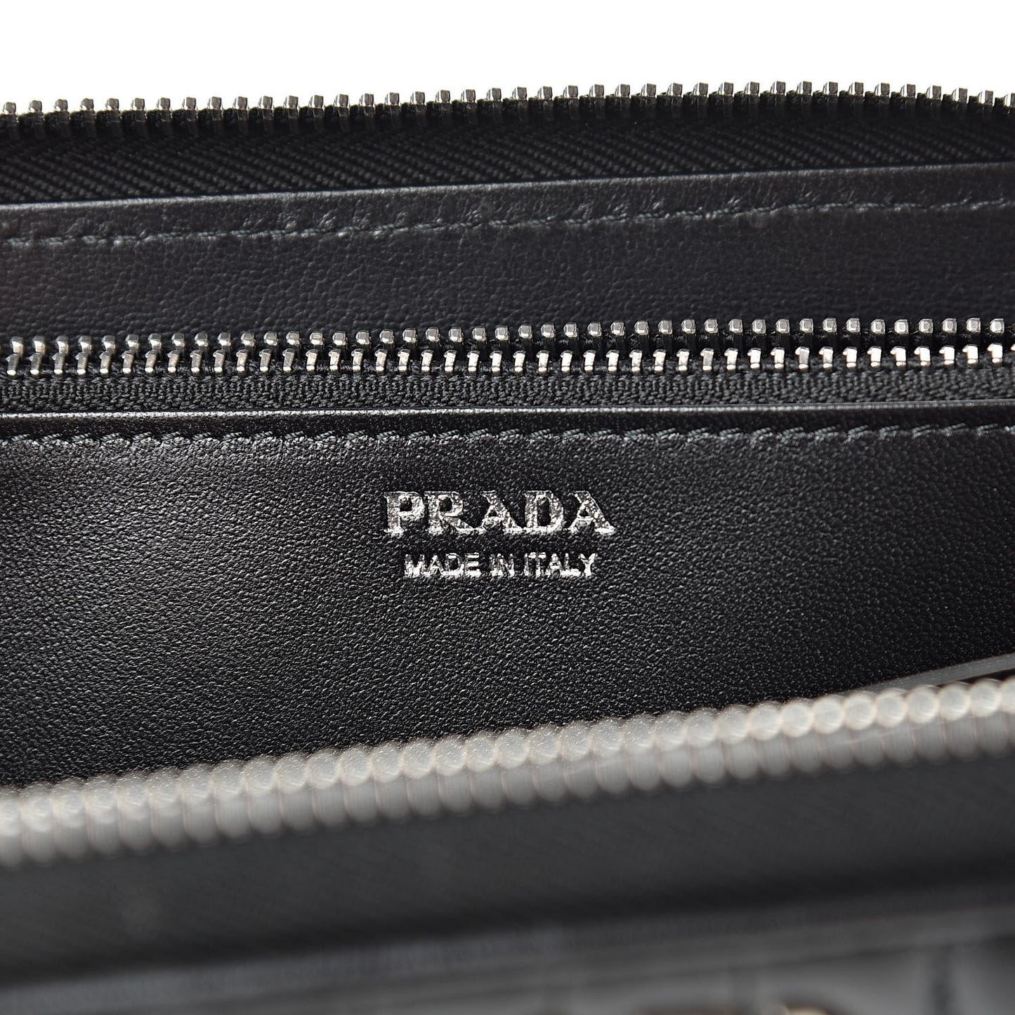 Soft Calfskin Diagramme Zip Around Wallet Black