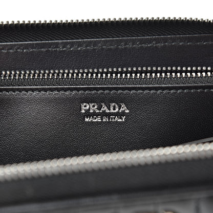 Prada Soft Calfskin Diagramme Zip Around Wallet Black 6 of 8