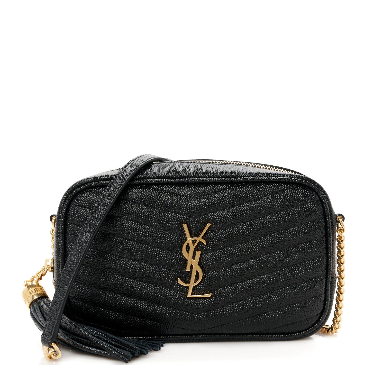 Saint Laurent Grain De Poudre Matelasse Monogram Mini Lou Camera Bag Black 1 of 10