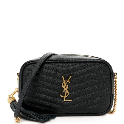 Saint Laurent Grain De Poudre Matelasse Monogram Mini Lou Camera Bag Black 1 of 10