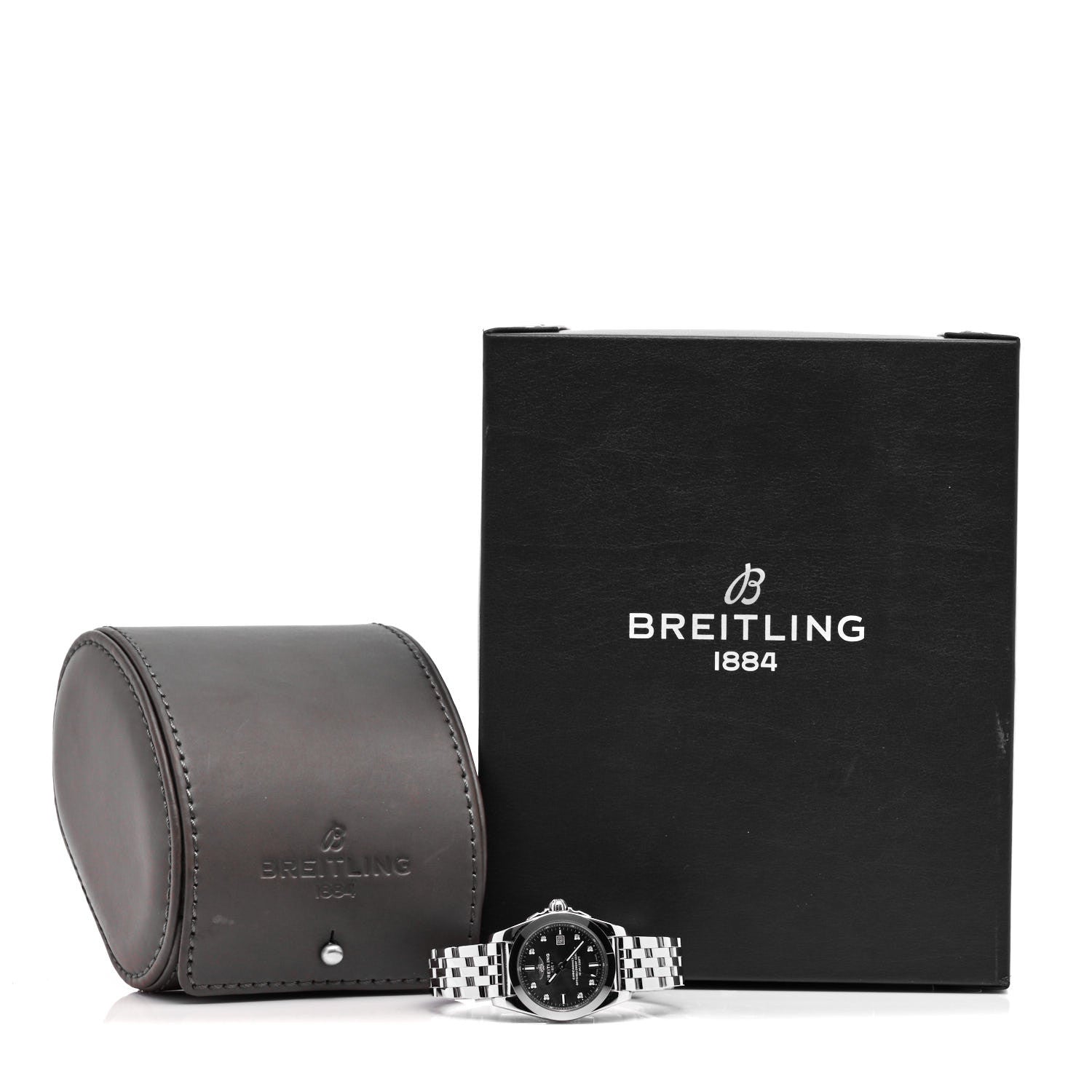 Breitling Stainless Steel Diamond Black Mother of Pearl 29mm Galactic Quartz Watch W72348 5 of 5