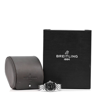 Breitling Stainless Steel Diamond Black Mother of Pearl 29mm Galactic Quartz Watch W72348 5 of 5