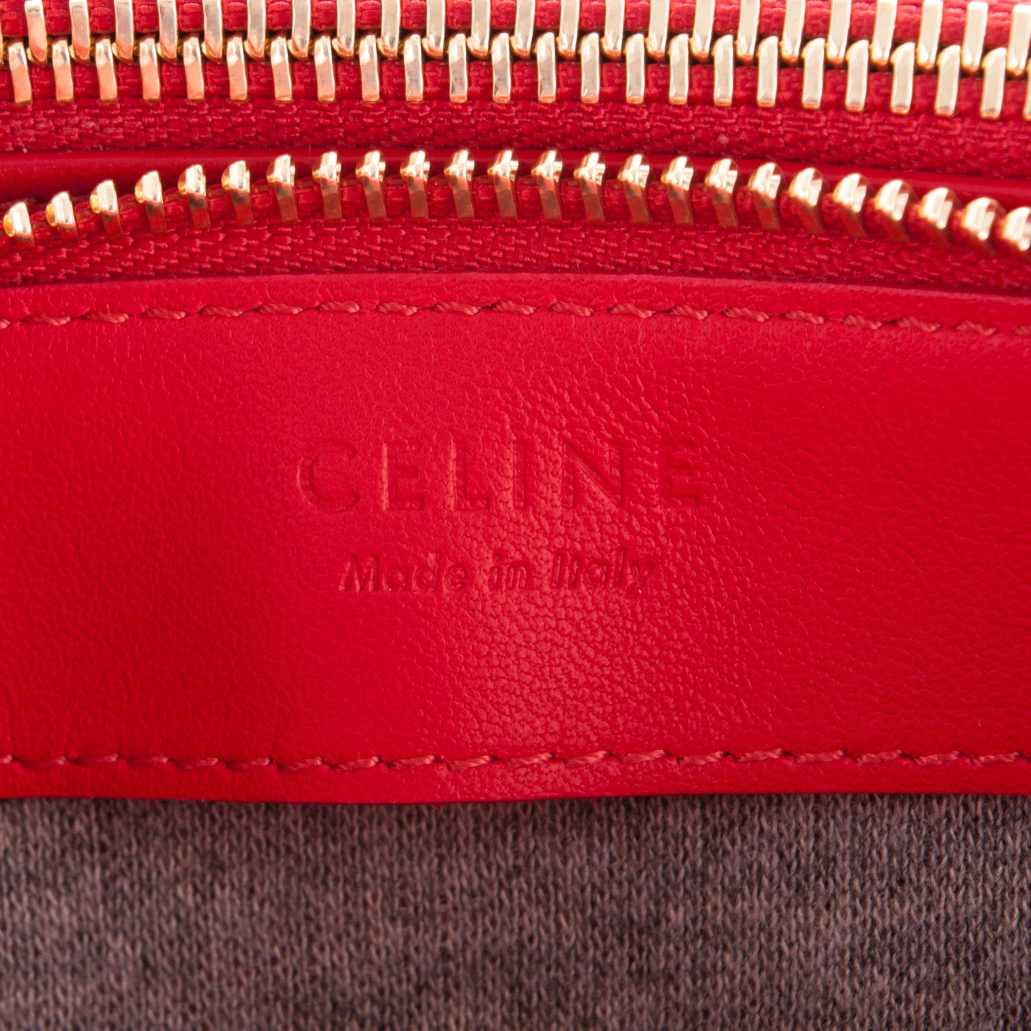 Celine Lambskin Large Trio Crossbody Bag Red 6 of 6