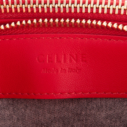 Celine Lambskin Large Trio Crossbody Bag Red 6 of 6