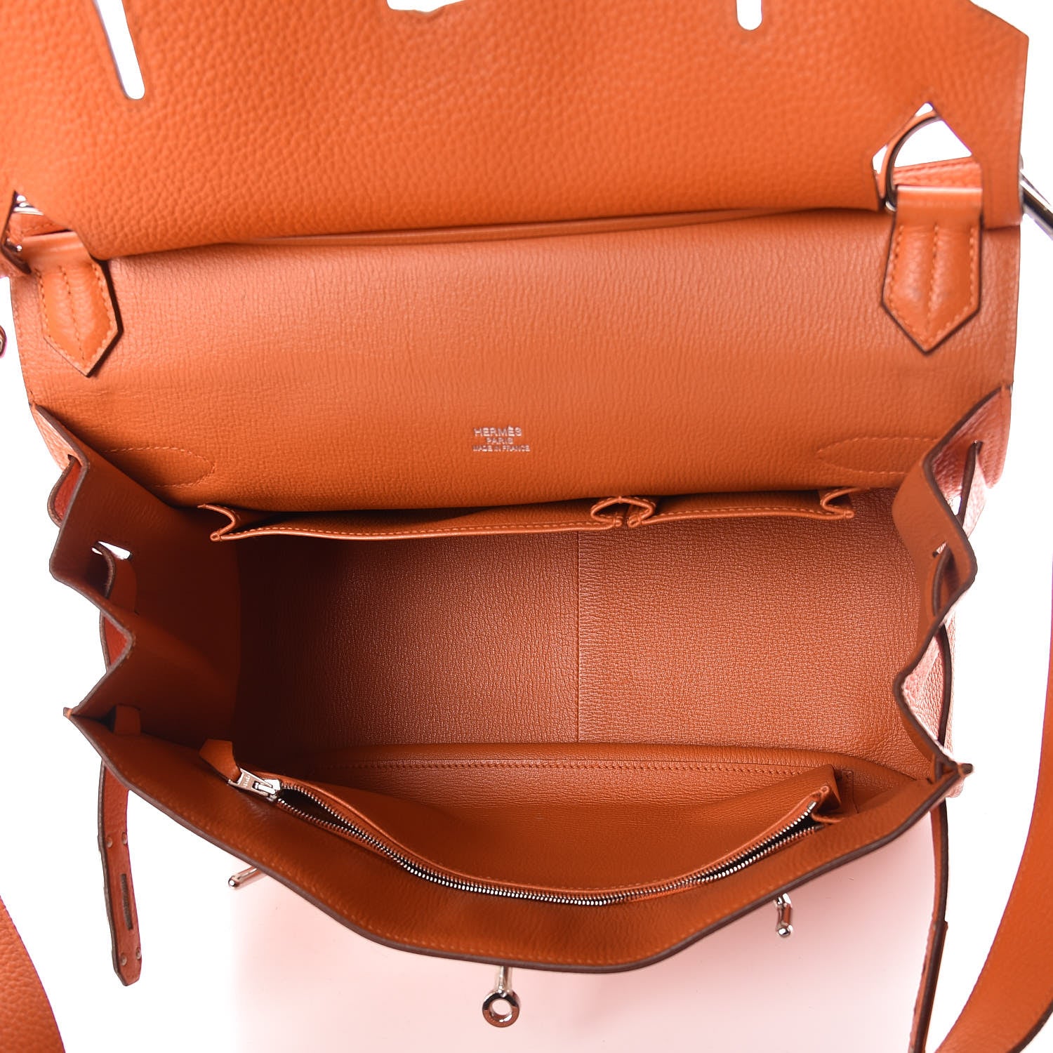 Hermes Taurillon Clemence Jypsiere 34 Orange 5 of 9