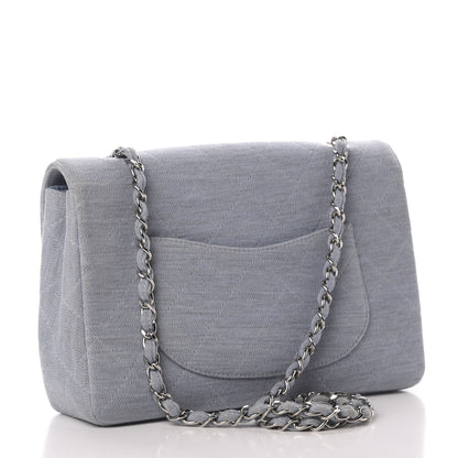 Chanel Jersey Quilted Medium Single Flap Blue 3 of 12