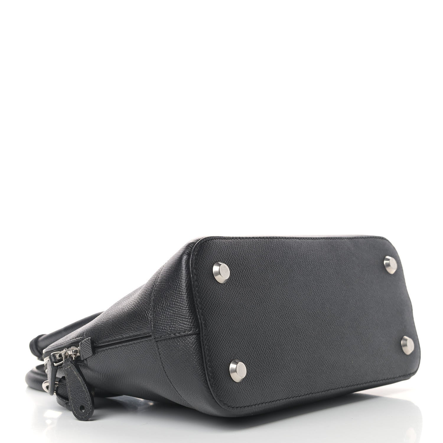 Balenciaga Signature Grained Calfskin Logo S Ville Top Handle Bag Black Grey 4 of 10