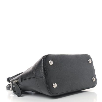 Balenciaga Signature Grained Calfskin Logo S Ville Top Handle Bag Black Grey 4 of 10