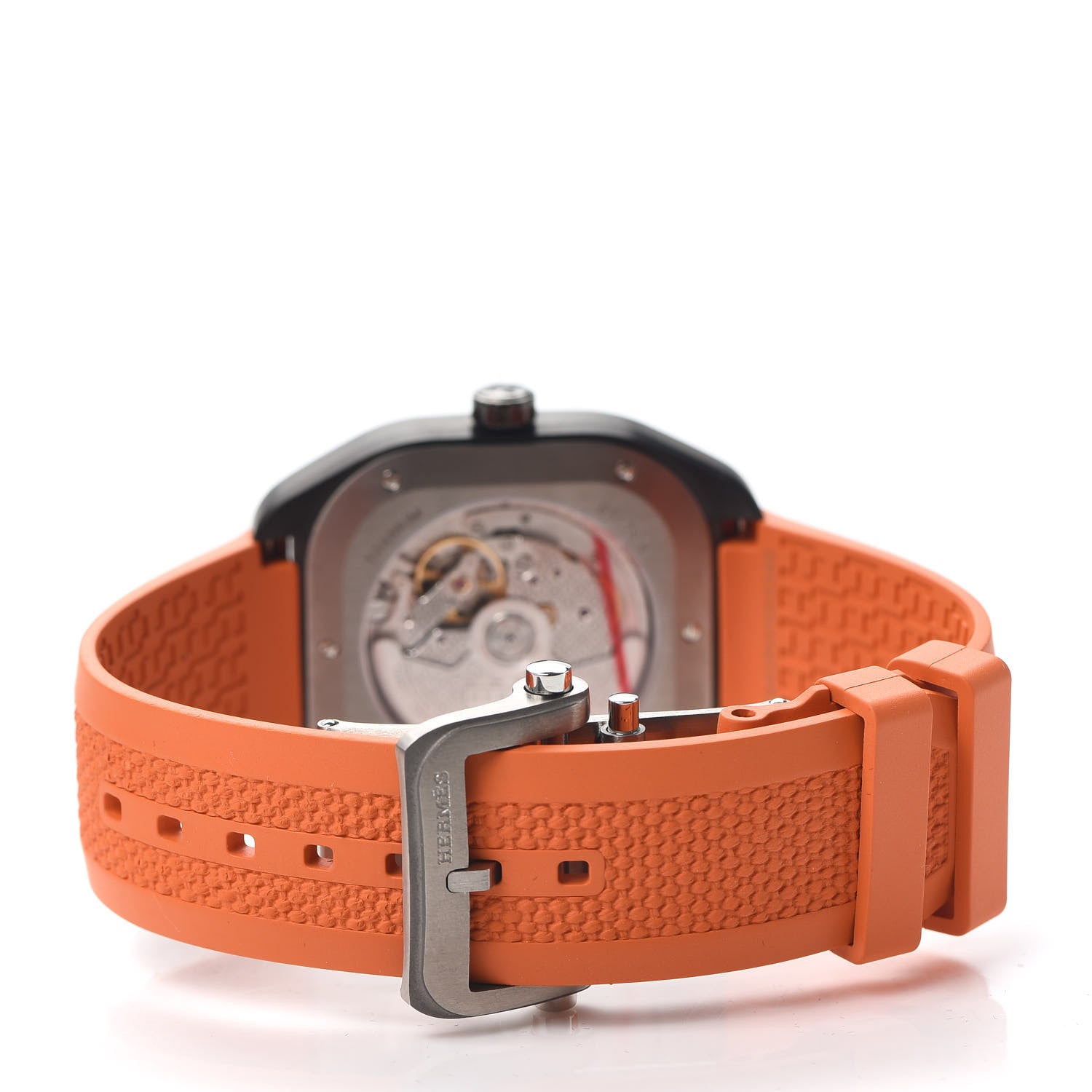 Hermes DLC Coated Titanium Rubber 39mm H08 Automatic Watch Orange 3 of 5