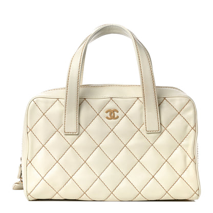 Chanel Calfskin Wild Stitch Top Handle Bag White 3 of 24