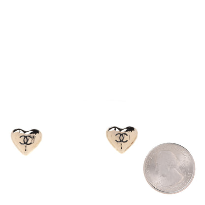 Chanel CC Heart Earrings Gold 2 of 5