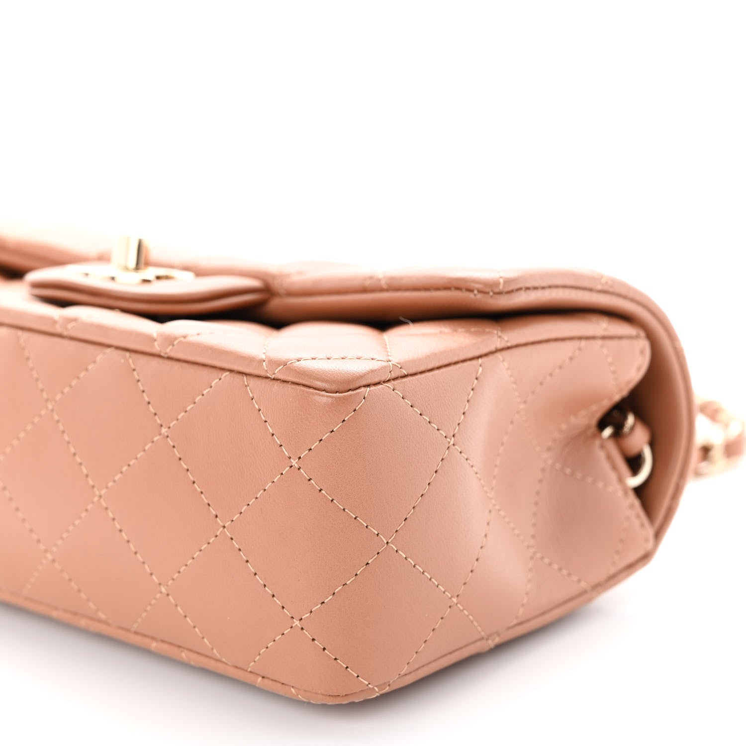 Chanel Lambskin Quilted Mini Rectangular Flap Brown 10 of 10