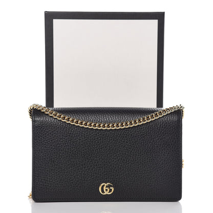 Gucci Calfskin Mini GG Marmont Chain Wallet Black 10 of 10