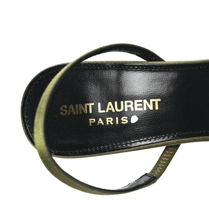 Saint Laurent Crepe De Chine Blade 105 Slingback Pumps 38.5 Lime 7 of 8