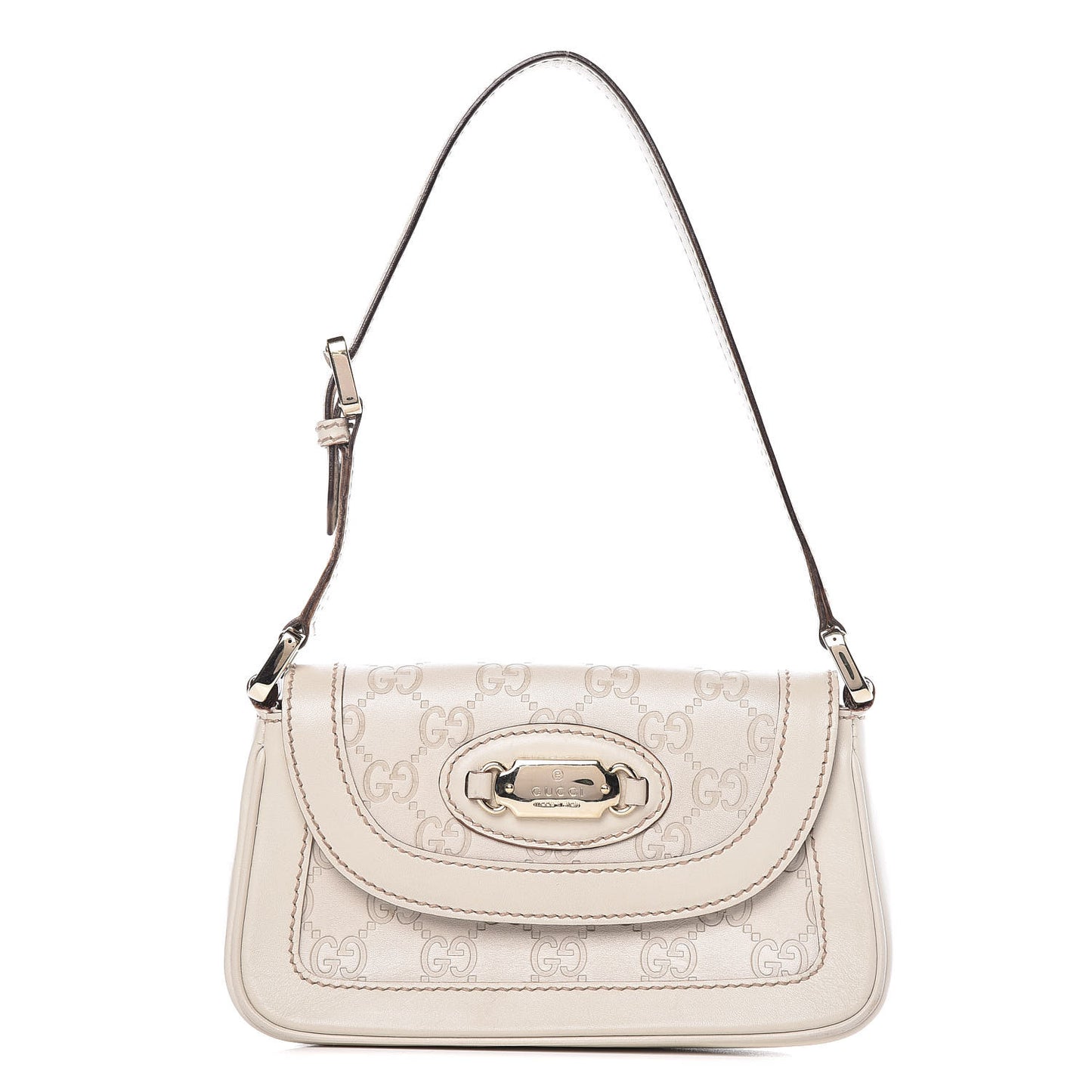 Guccissima Small Shoulder Bag Off White