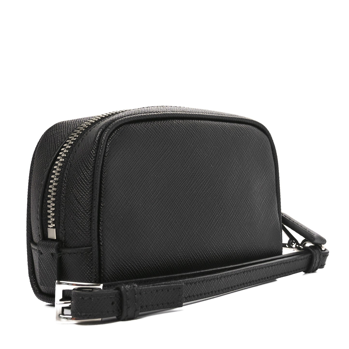 Saffiano Travel Zip Pouch Black