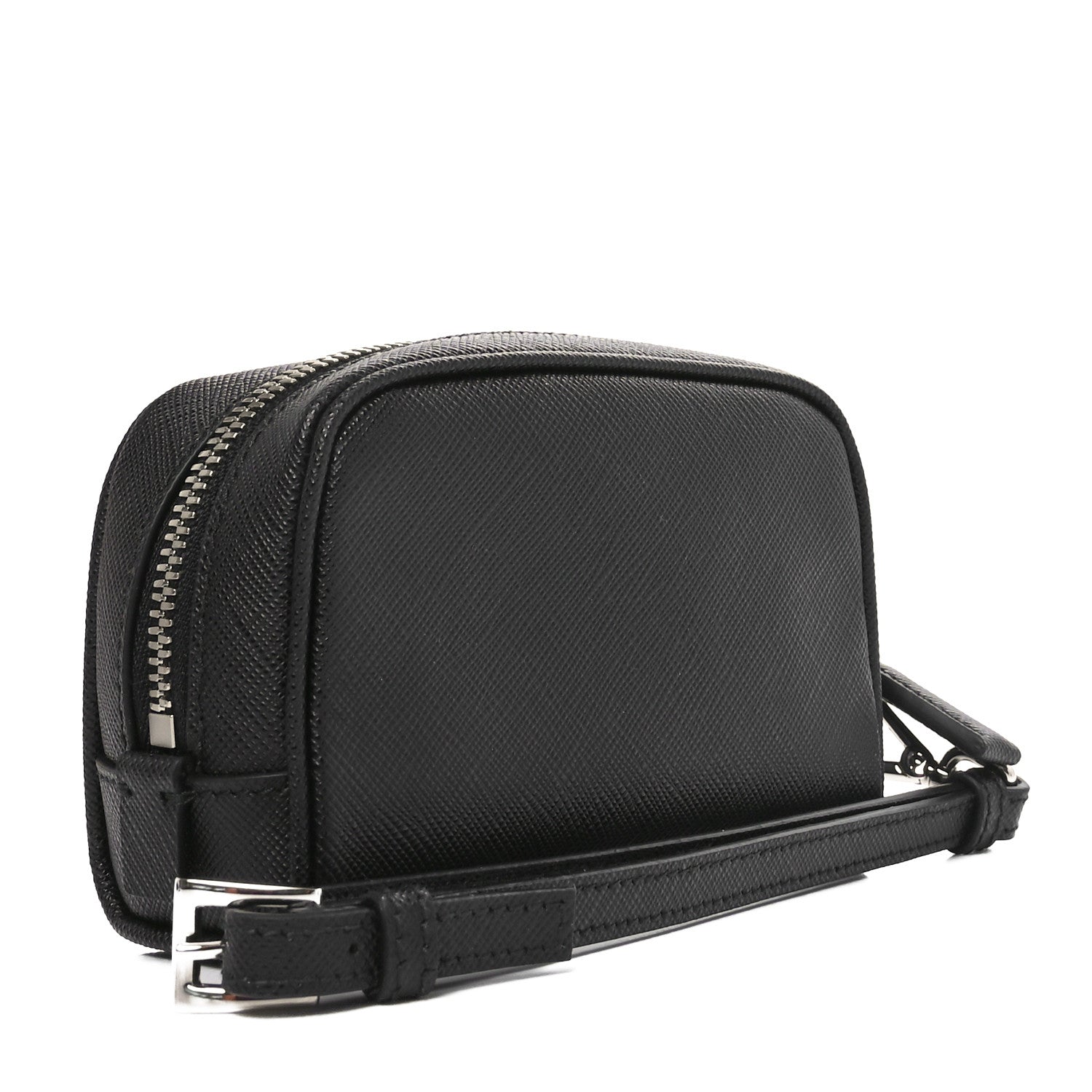 Prada Saffiano Travel Zip Pouch Black 3 of 9