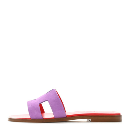 Hermes Suede Goatskin Oran Sandals 36 Violet Parme 1 of 8