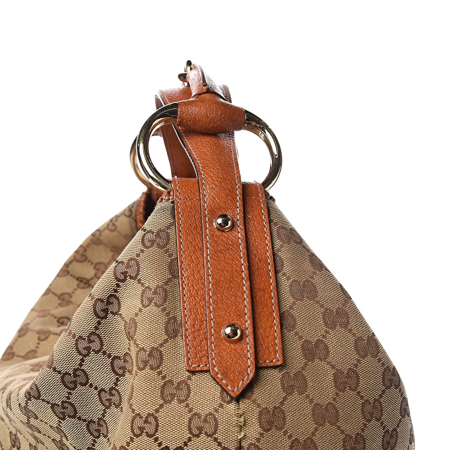 Monogram Large Horsebit Chain Hobo Brown