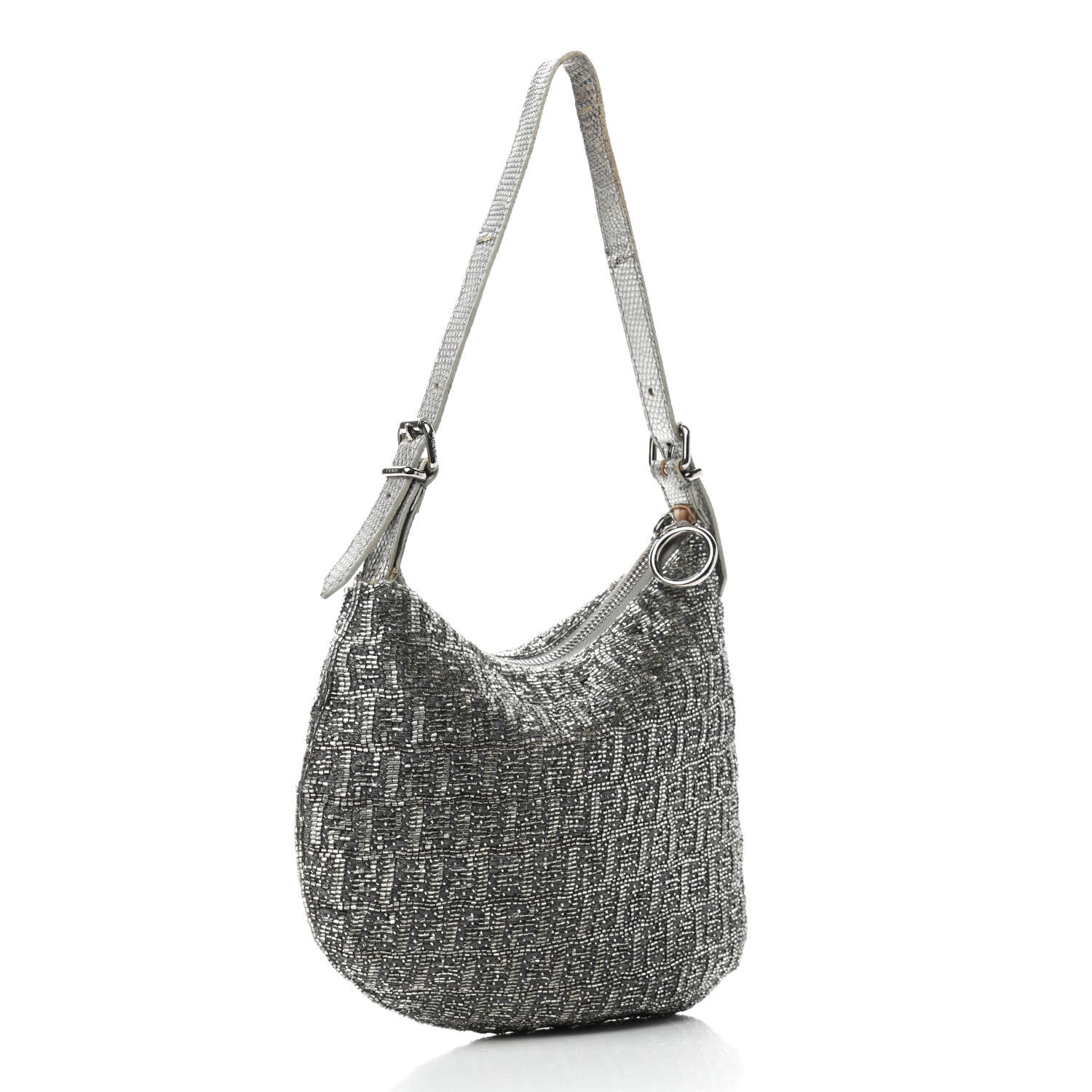 Fendi Beaded Small Oyster Silver 2 of 10