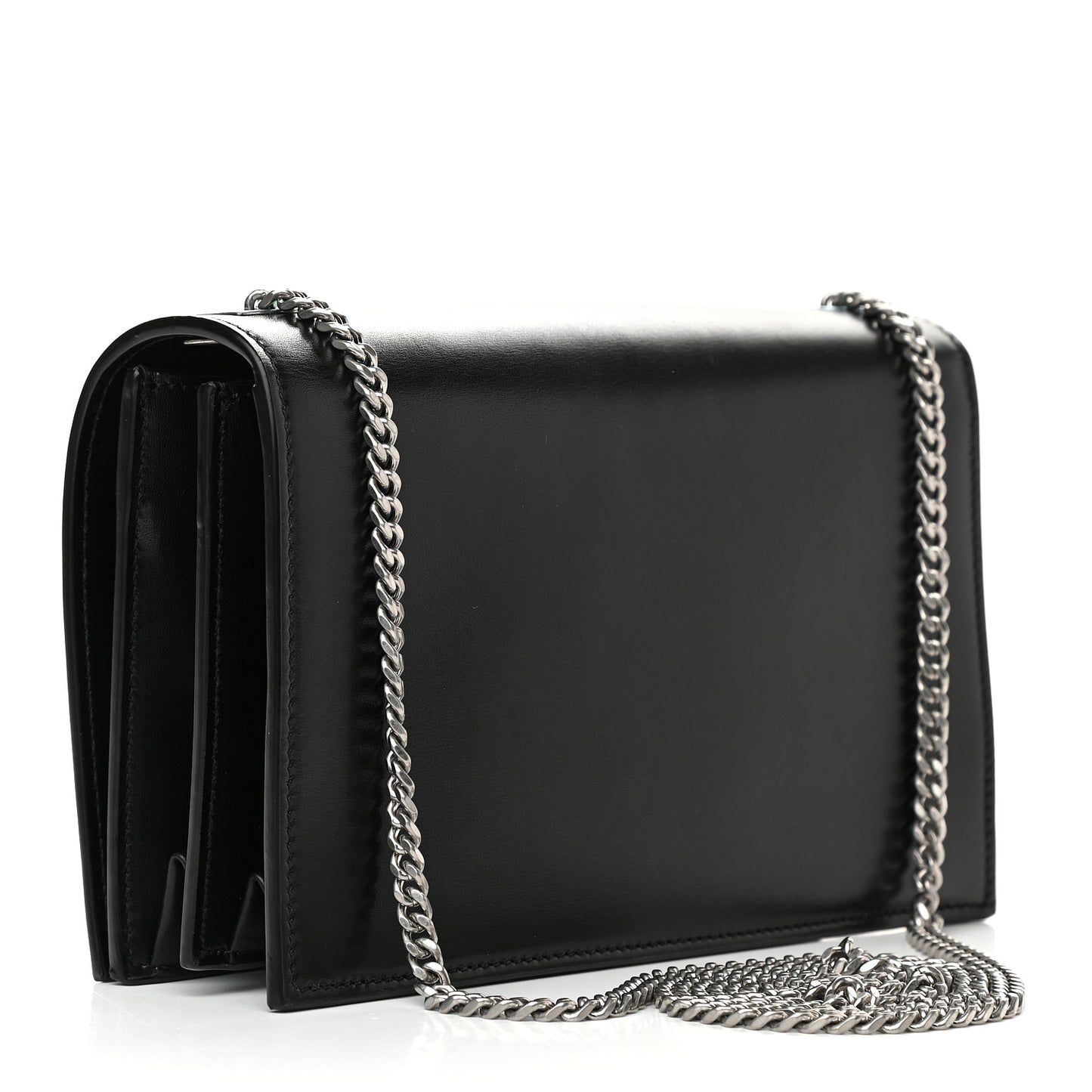 Calfskin Metropolis Chain Shoulder Bag Black