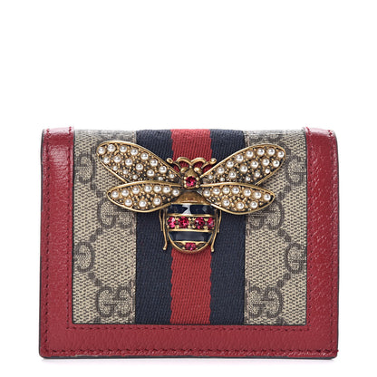 Gucci GG Supreme Monogram Queen Margaret Card Case Red 1 of 8