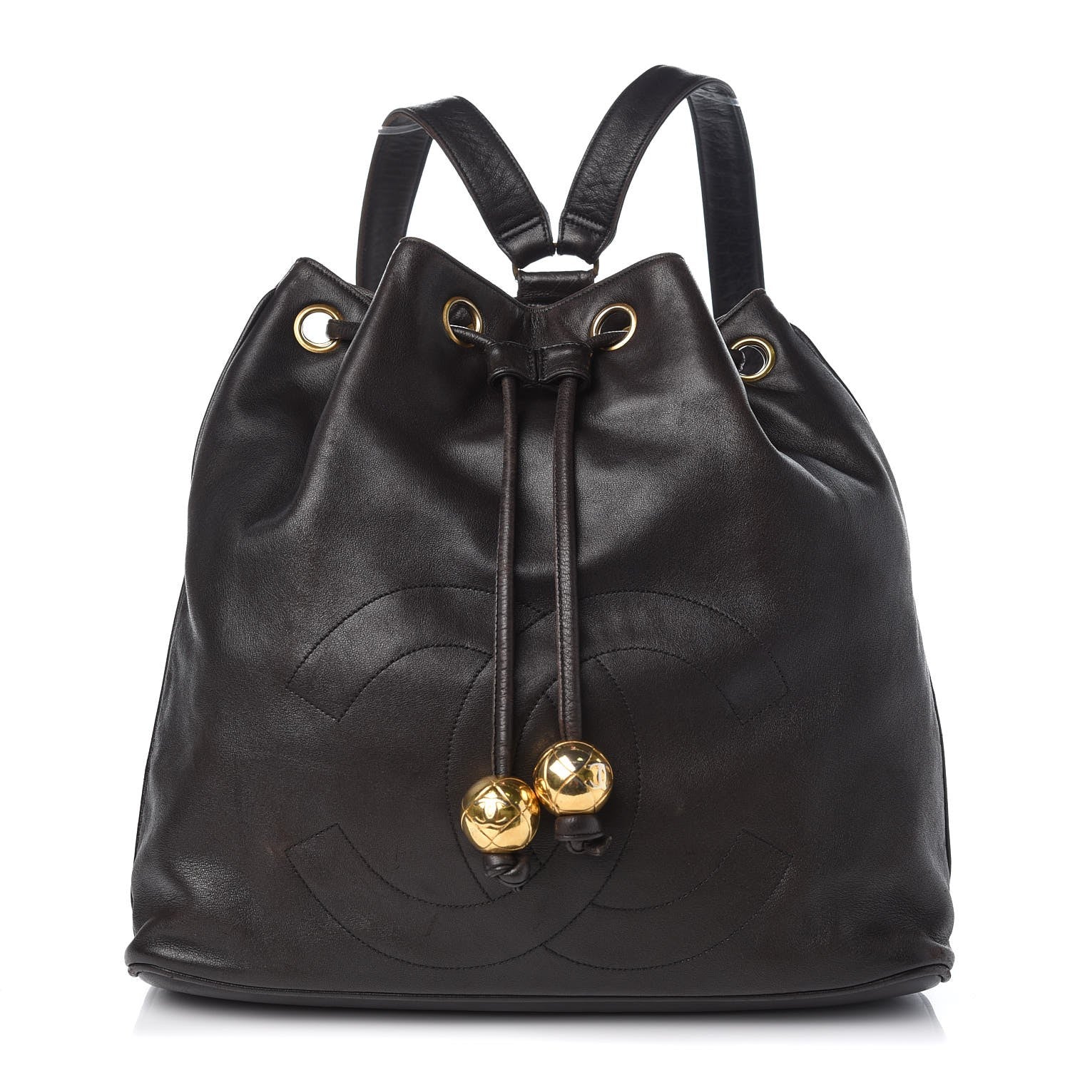 Chanel Lambskin CC Drawstring Backpack Brown 1 of 8