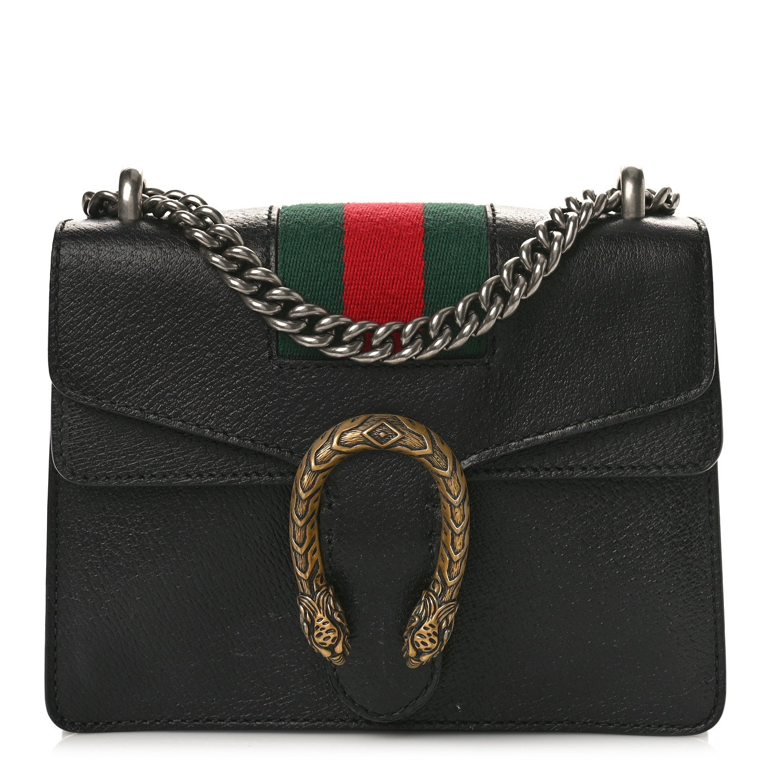 Gucci Calfskin Web Mini Dionysus Shoulder Bag Black 1 of 9