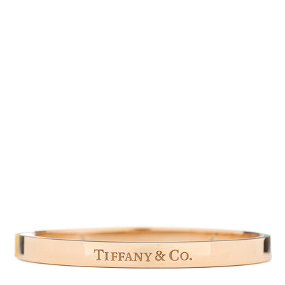 Tiffany 18K Rose Gold Diamond Hinged Bangle Bracelet 2 of 5