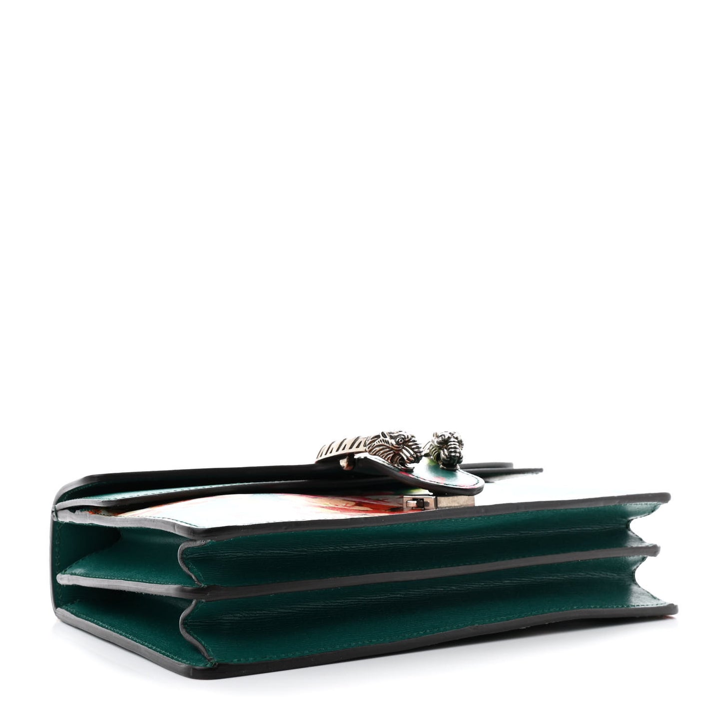 Calfskin Blooms Print Small Dionysus Shoulder Bag Bright Emerald Multicolor