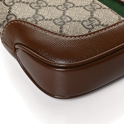 Gucci GG Supreme Monogram Azalea Calfskin Web Mini Jackie 1961 Hobo Beige Ebony Brown Sugar 12 of 13