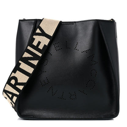 Stella McCartney Eco Alter Nappa Perforated Logo Mini Crossbody Black 1 of 12