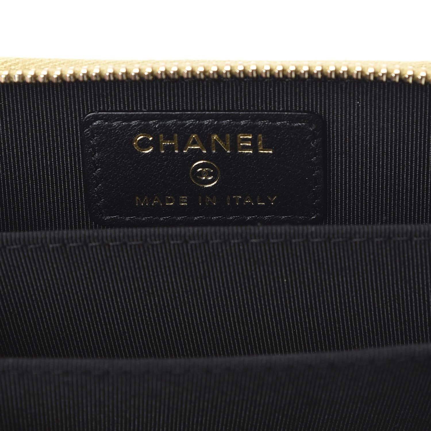 Chanel Metallic Calfskin Crocodile Embossed Cocodile Zip Coin Case Gold 7 of 10