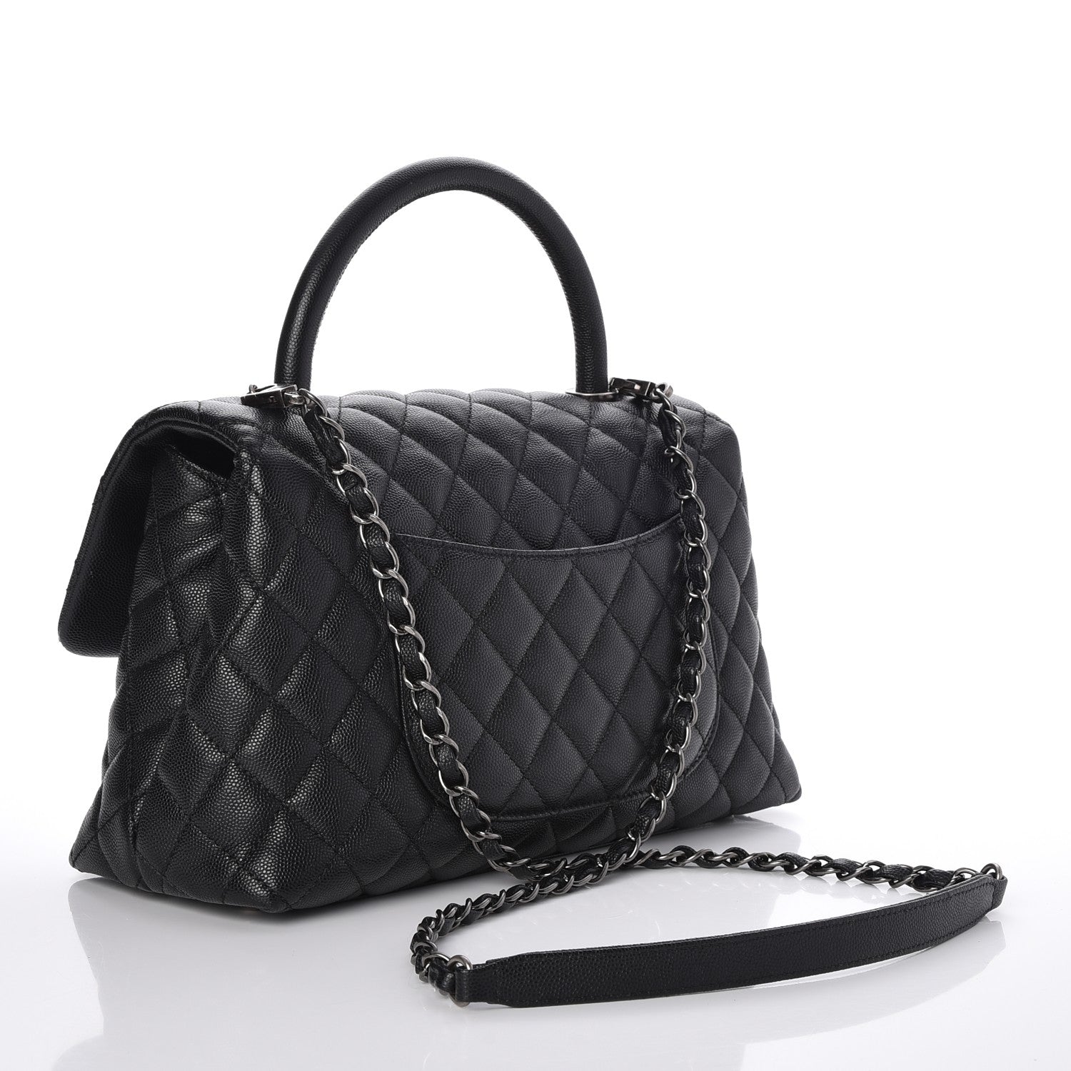 Chanel Caviar Quilted Small Coco Handle Flap Black 3 of 8