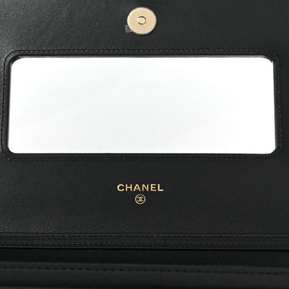Chanel Lambskin Quilted Timeless CC Wallet On Chain WOC Black 8 of 10